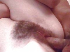 Busty and hairy amateur girlfriend anal with cum