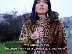 Public Agent French babe outdoor blowjob and big dick pov