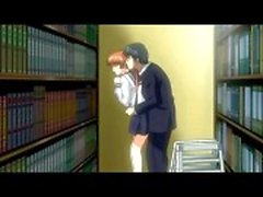 Schoolgirl fucked in hentai pussy in library