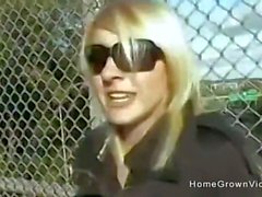 Blonde sucks and fucks her way out of being arrested