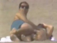 Nudist couple having sex on beach Es Trenc Mallroca