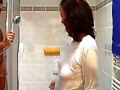 Nasty milf fucks in the bathroom