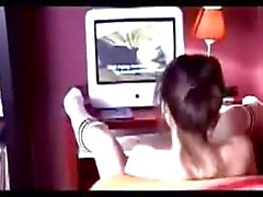 Jade cumming while watching porn at home