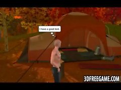 In this 3D game play these is a big tit blonde camper