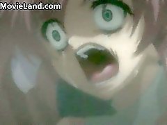 Redhead anime babe jizzed after giving part2