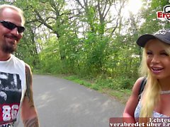 German fitness blonde teen pick up a User for Outdoor sexdate and he fail