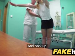 Fake Hospital Petite blonde Czech patient health test ends with hot wet sex