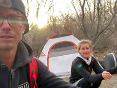 Recent, documentary, cute couple camping
