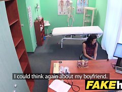 Fake Hospital Shy brunette has explosive orgasms