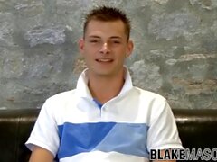 Skinny UK twink Tony Parker wanking solo after interview