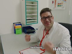 HITZEFREI Fake doctor fucks a petite brunette patient