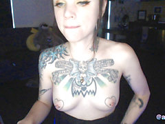 Emo gagging, dildo blowjob, nipple piercing