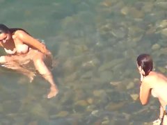 Mix of beach group sex and candid camera videos