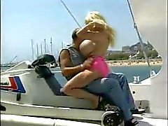 Gigantic tits blonde babe fucked outdoors