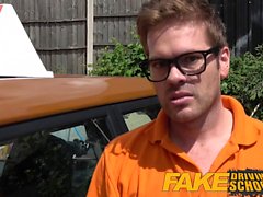 Fake Driving School Posh busty blonde examiner fucks