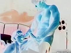 Blonde whores go crazy fucking and sucking cocks in a group sex with toys