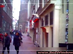 Curvy ebony slut fucked in red light district