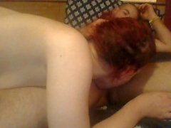 sexy redhead loves to suck cock