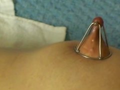 Nipple clamps and glowing wax