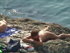 Horny European are having orgy on the beach