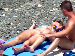Beach sex couple filmed, fingering beach