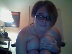 Busty curvy girl with glasses camshow 7