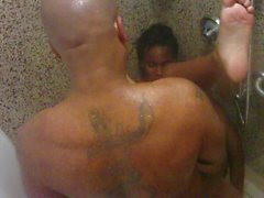 Couple has fun in the shower