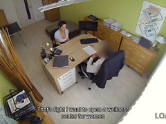 Busty Miss Fisher fucked on office desk