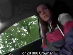 Cute college girl suck big cock and fuck in a car for 20000 money