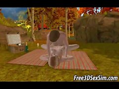 Sultry 3D cartoon blonde getting fucked outdoors