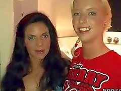 Blonde and brunette nymphs cumswap and swallow piss