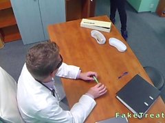 Natural blonde amateur banged in fake hospital