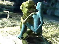 Hot 3D cartoon cat babe getting fucked by an alien