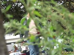 German Stepmom picked up for outdoor sex