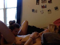 Best Friend Licks Cute Blonde Teen's Pussy