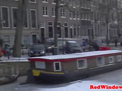 Pussyfucked amsterdam slut rides cock