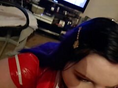 boundgirlxo pvc nurse gagged blowjob cum in mouth xxx video