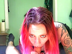 Punk girl blowjob, punk, goth gag