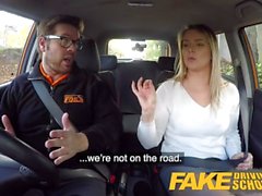 Fake Driving School Czech babe Nikky Dream orgasms during hard fucking