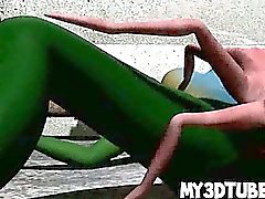 Hot 3D alien babe getting fucked hard by a spider