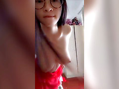 Another super-cute asian Cam Girl masturbates Wearing Glasses