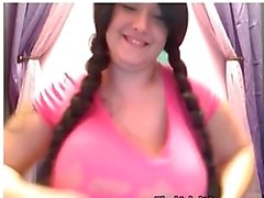 Chubby camgirl shows her big tits
