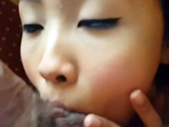 Asian amateur girlfriend gives a blowjob pov HD