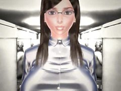 Sexy 3d anime maid finger fucked