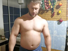 Russian muscle, wank, masturbation