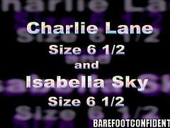 Charlie Laine and Isabella Sky enjoy feet