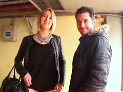 Blonde milf Lola fucked in public stairs