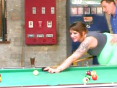 German curvy big tits slut fuck on billiard table