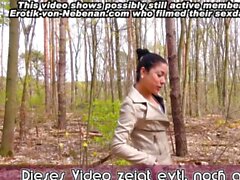 German amateur teen outdoor POV Sex in forest