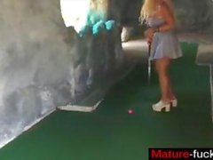 blonde milf is using a toy for fun